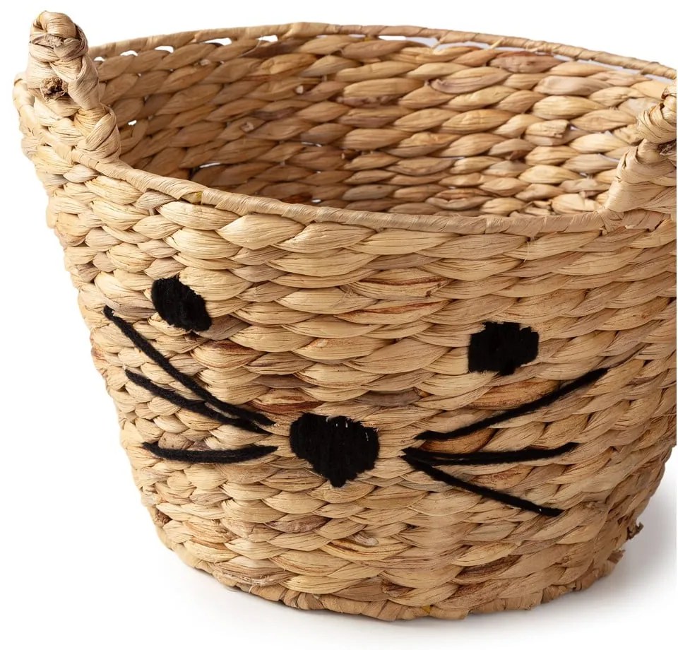Детска кошница за играчки от воден зюмбюл естествена ø 35x26 cm Cat – Compactor