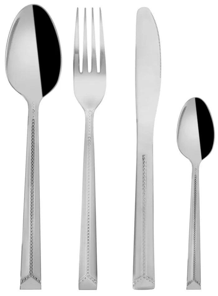 Прибори за хранене от неръждаема стомана в сребрист цвят 24 бр. Bright – Orion