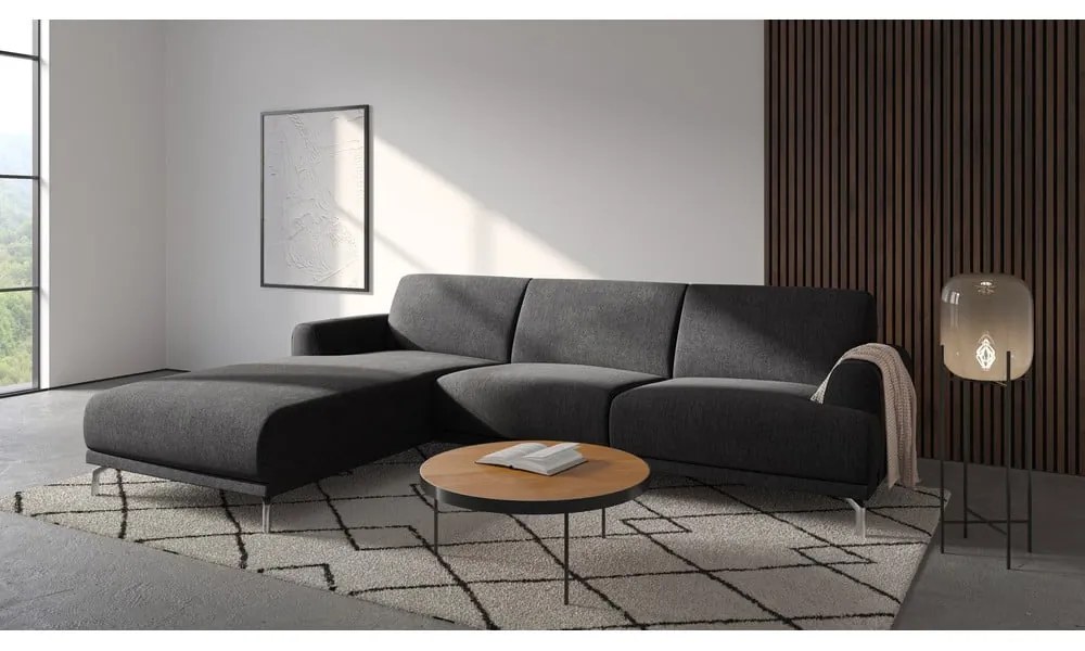 Антрацитно сив ъглов диван , ляв ъгъл Puzo - MESONICA