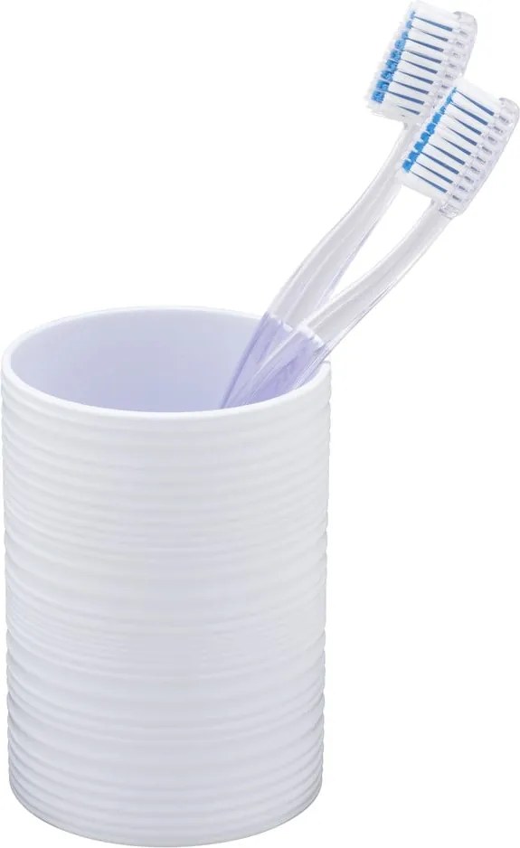 Бяла пластмасова чаша за четки за зъби Lyon – Allstar