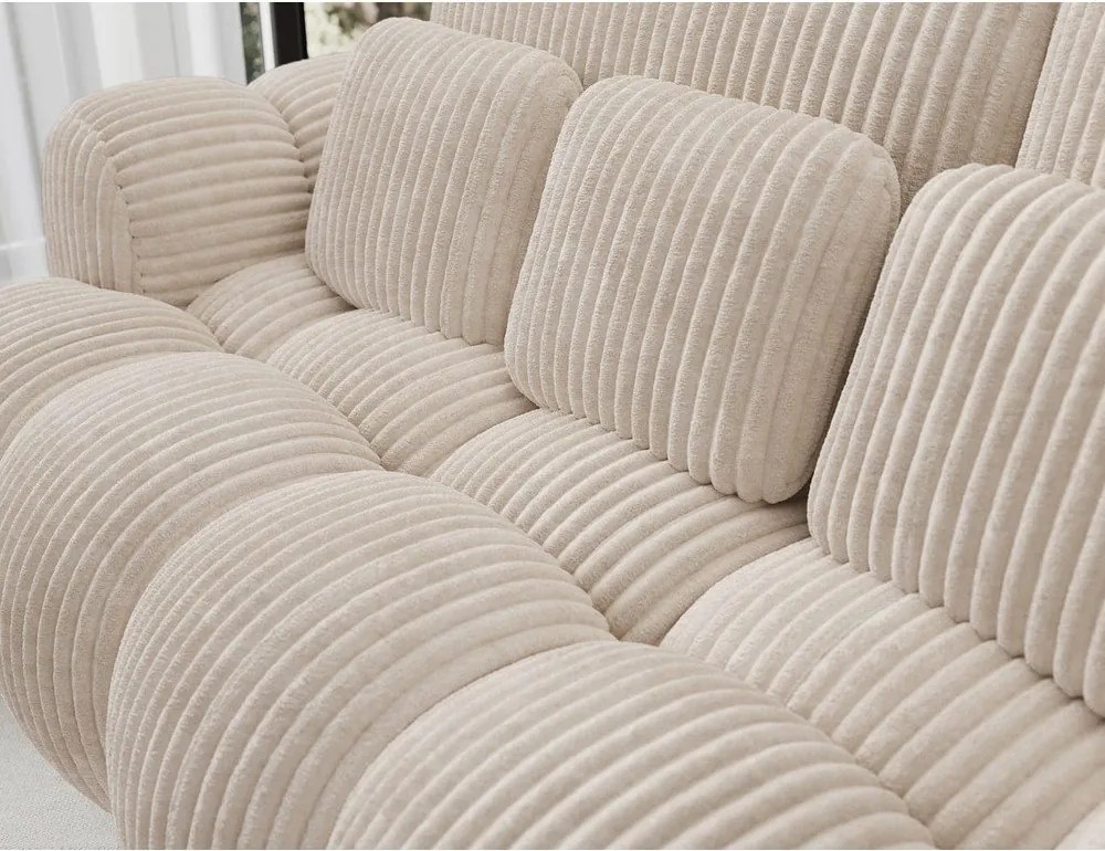 Бежов разтегателен диван от рипсено кадифе 256 cm Cotonn – ELTAP