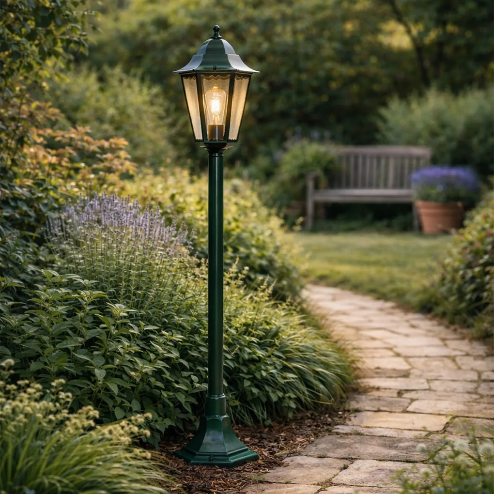 Класическа стояща външна лампа тъмно зелена 125 см IP44 - New Orleans