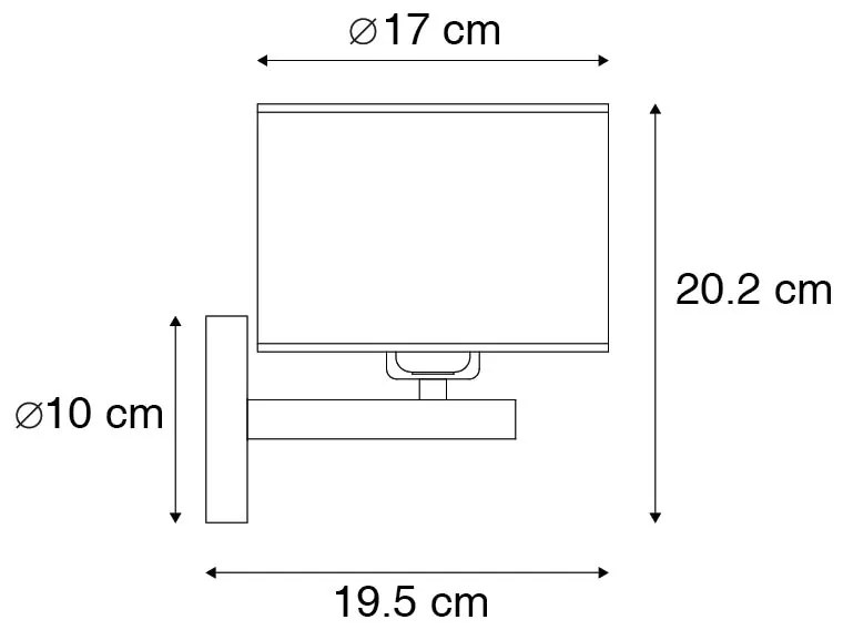 Модерна стоманена стенна лампа с бял абажур - VT