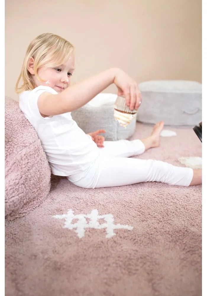 Розов ръчно изработен памучен детски килим подходящ за пране 140x200 cm Noah – Lorena Canals