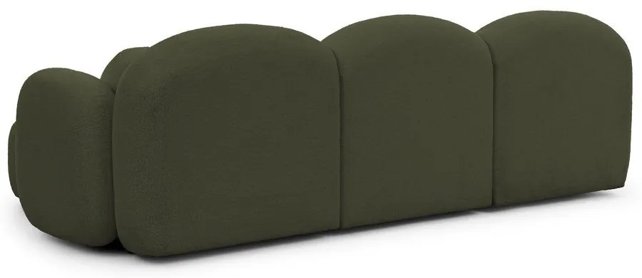 Зелен ъглов диван от прежда с примки от букле (десен ъгъл) Orbit – Ropez