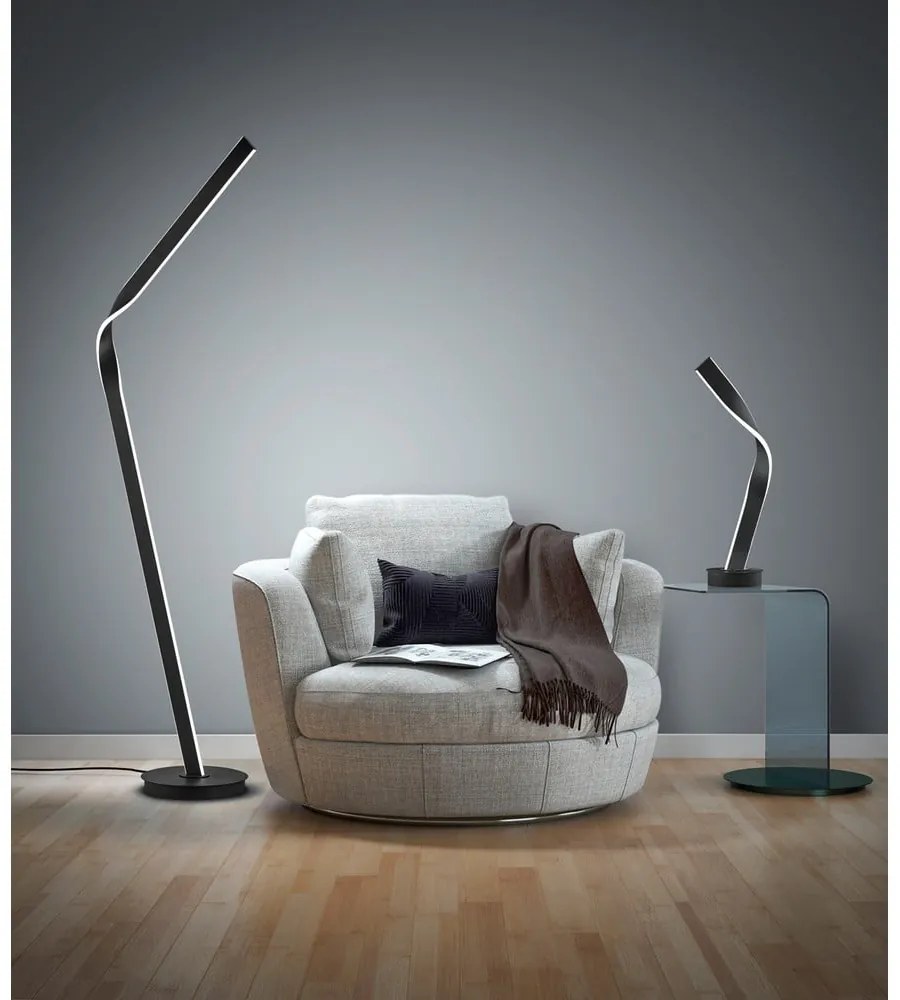 Черна LED подова лампа с метален абажур (височина 181 cm) Cicenza – CINQUE