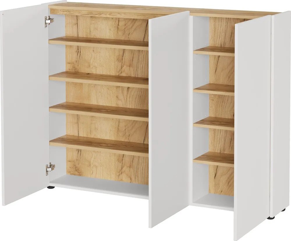 Кремаво шкафче с дъбов декор 138x105x25 cm Libbiano – Germania