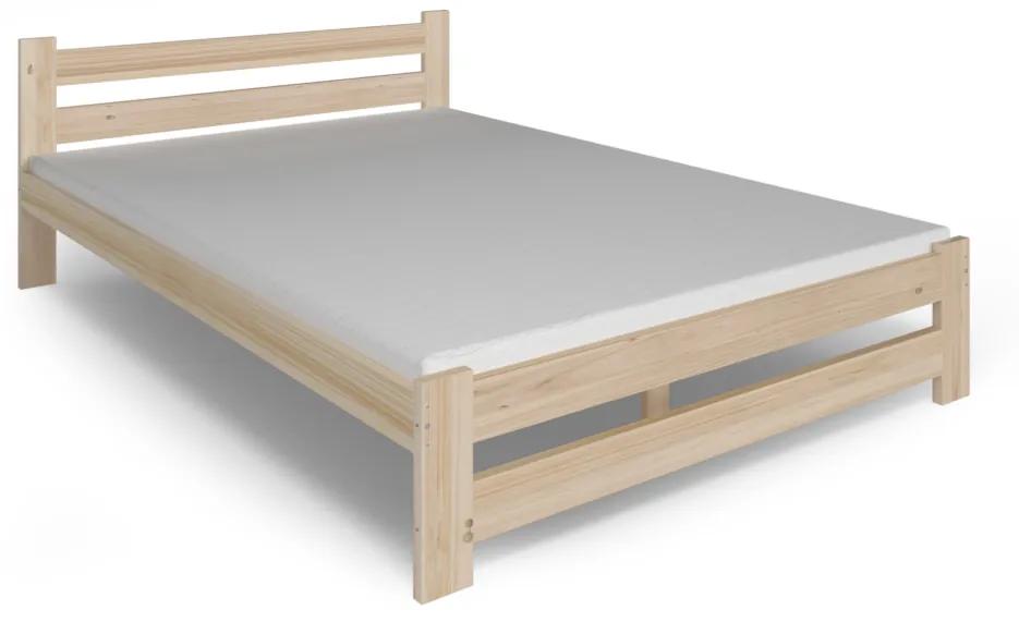 Легло от масив HEUREKA + Матрак от пяна DE LUX 14 cm + решетка  БЕЗПЛАТНО, 120x200, естествен лак