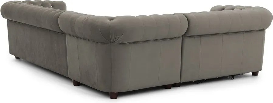 Сив кадифен разтегателен ъглов диван (ляв ъгъл L форма) York Blik – Ropez