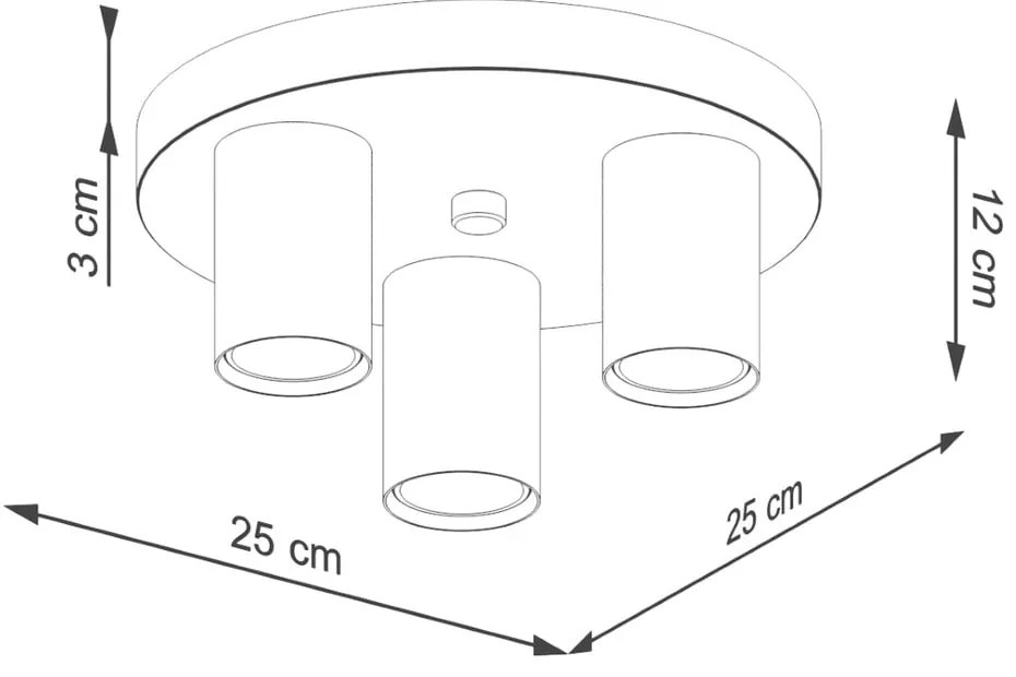 Черно осветително тяло за таван Castro – Sollux