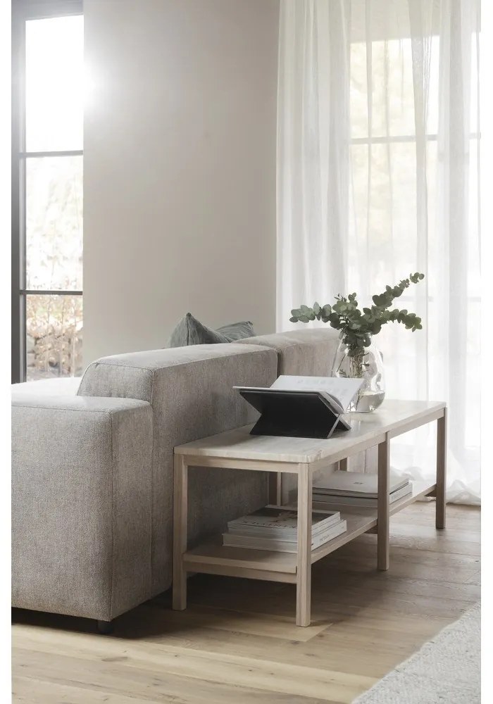 Бяла конзолна маса с каменен плот 140x40 cm Orwel - Rowico