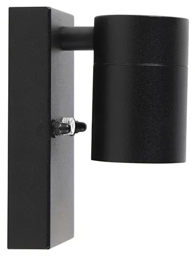 Модерна външна стенна лампа черна IP44 със сензор за здрач - Solo