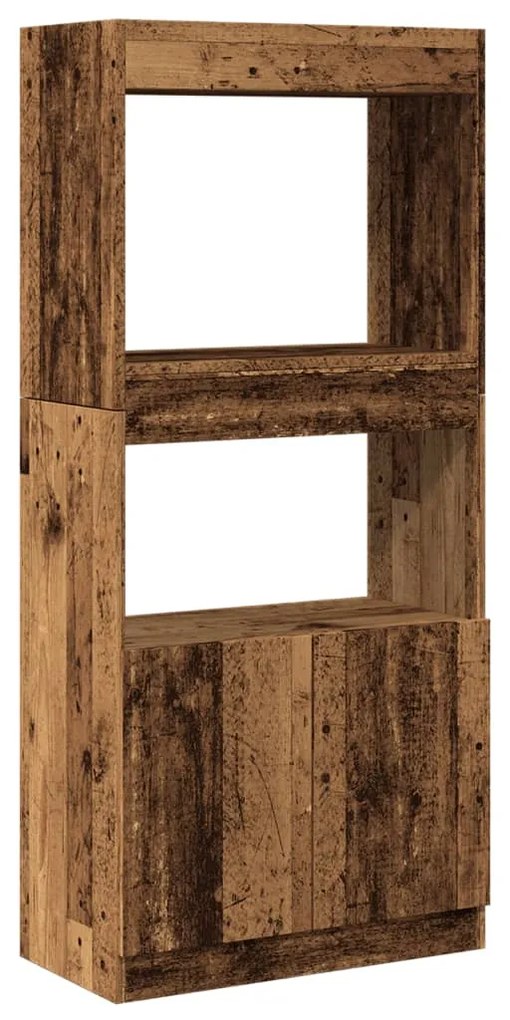 855113 vidaXL Висок шкаф, старо дърво, 63x33x140 см, инженерно дърво