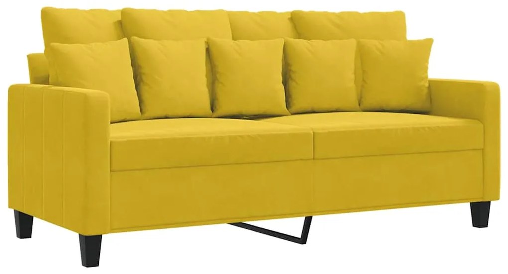359309 vidaXL 2-местен диван, жълт, 140 см, кадифе