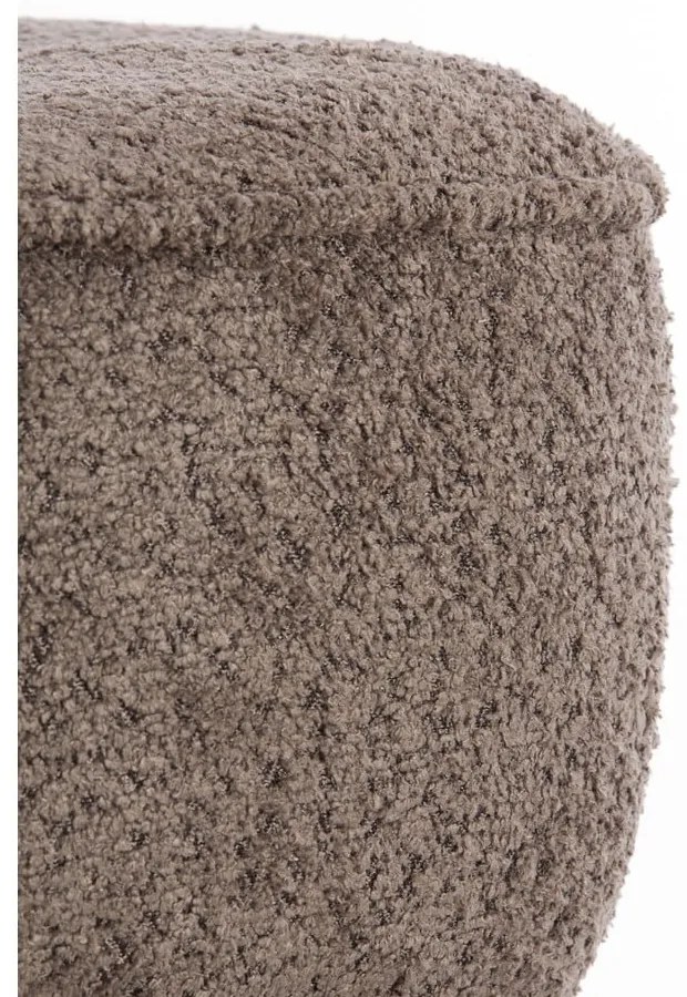 Кафява табуретка от плат букле Leyla – Light & Living