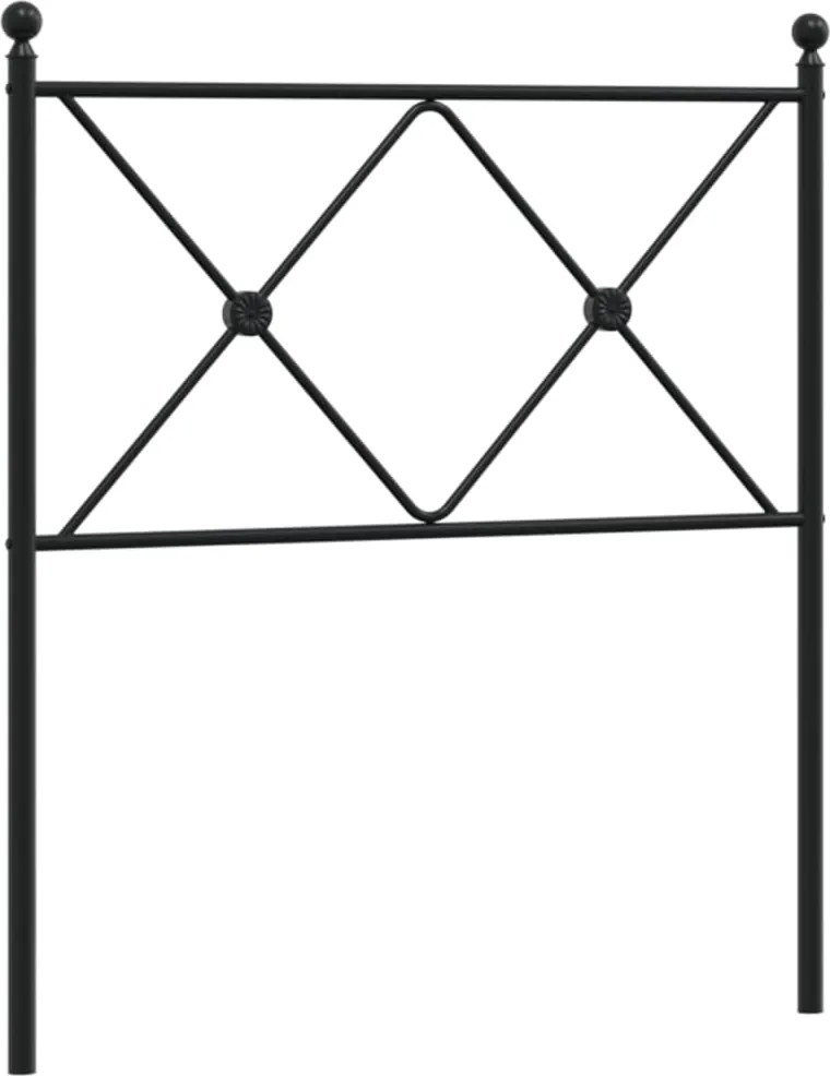 376529 vidaXL Метална резервна табла за легло, черна, 80 см