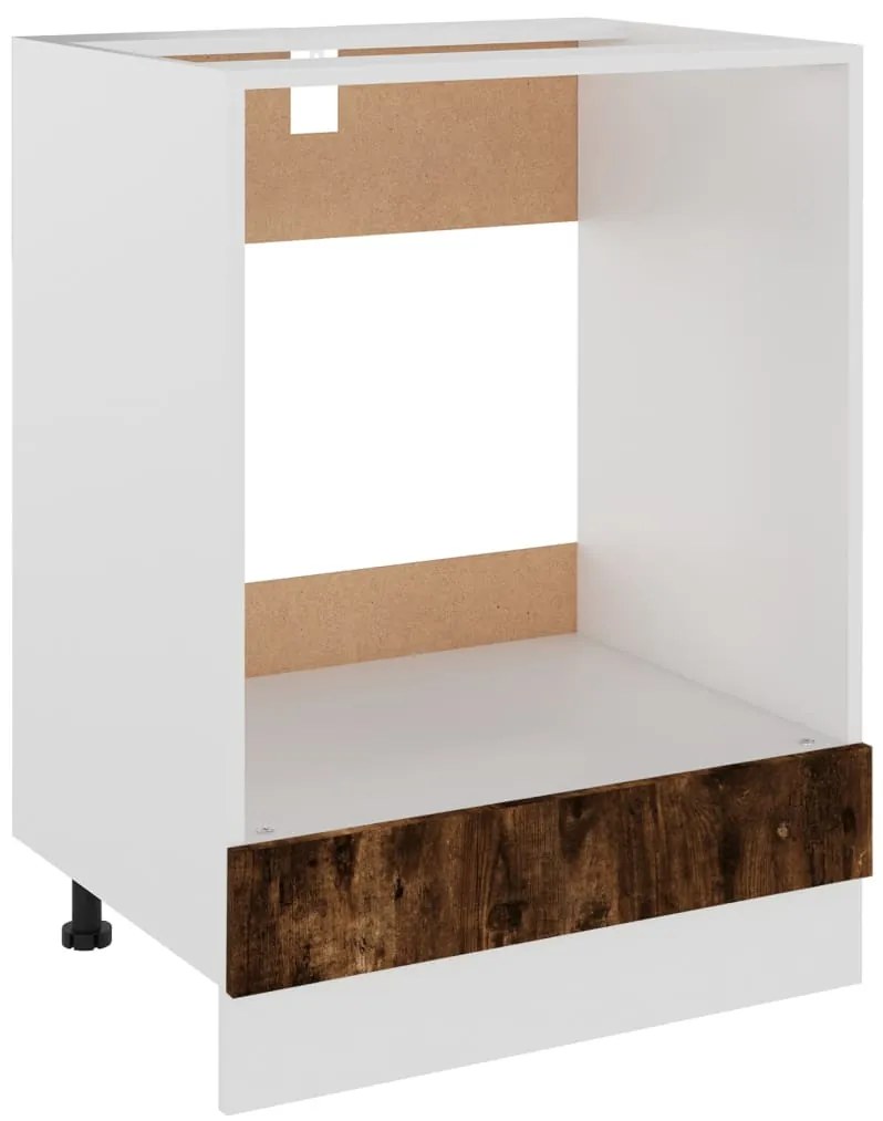 825834 vidaXL Шкаф за фурна "Рига", опушен дъб, 60x46x81,5 см, инженерно дърво