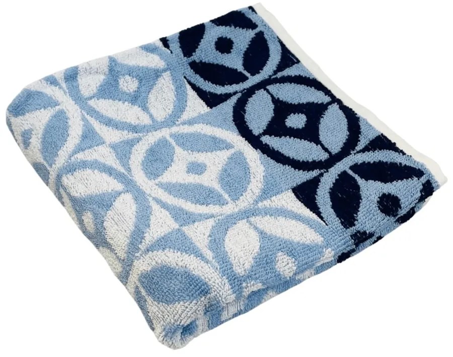 Синя памучна хавлиена кърпа 70x140 cm Compass – JAHU collections