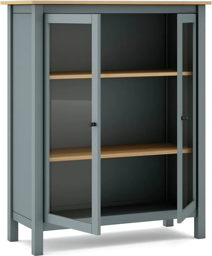 Витрина сиво-зелена от масивен бор 90x110x40 cm Misti – Marckeric