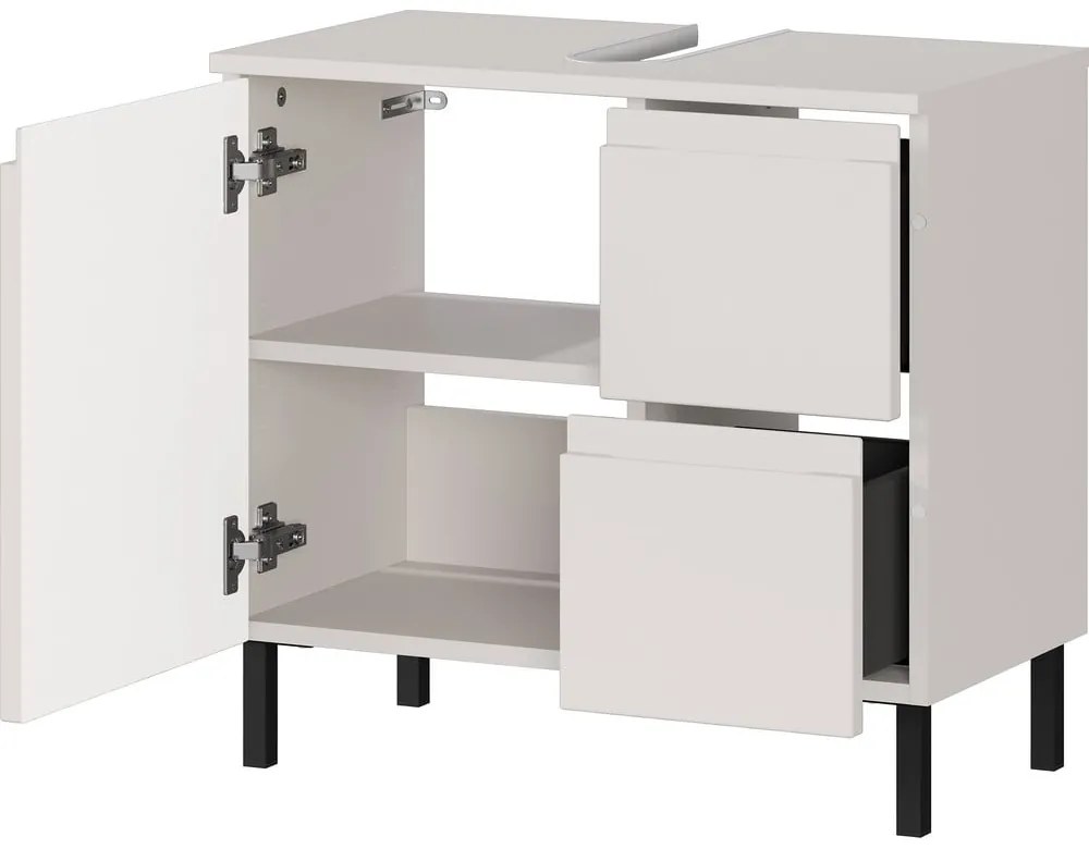 Кремав нисък шкаф за мивка 60x56 cm Salinas – Germania