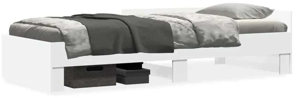 849593 vidaXL Рамка за легло, бяла, 75x190 см, инженерно дърво
