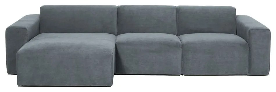 Сив ъглов диван от рипсено кадифе (ляв ъгъл) Sting – Scandic