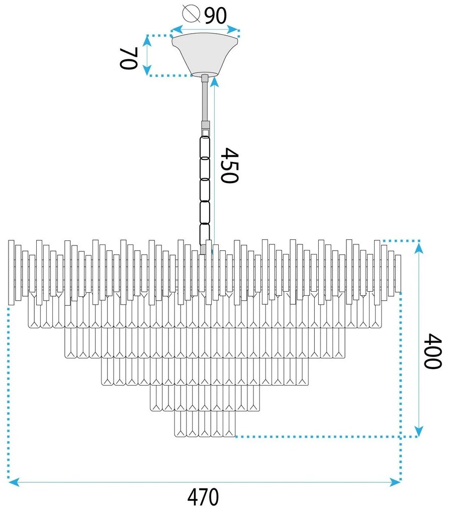 Пендел Cristal G063-CP 50cm BLACK