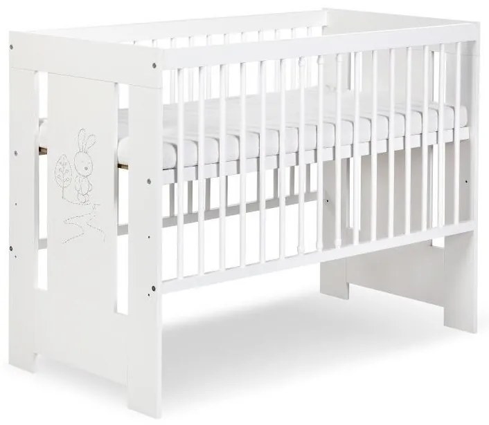 KLUPŚ - Бебешко креватче SAFARI 120x60 см зайче бор/бяло