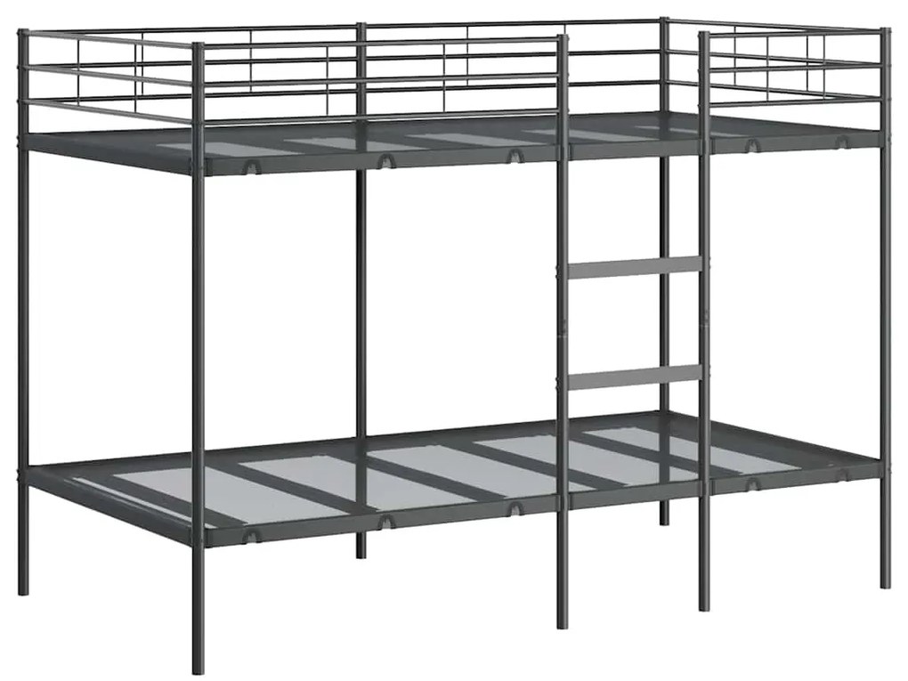 42000324 vidaXL Двуетажно легло без матрак Черно 100x200 cm Стомана