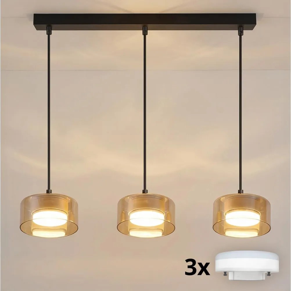 Brilagi - LED Полилей на кабел AURA LUX 3xGX53/30W/230V черен/златен