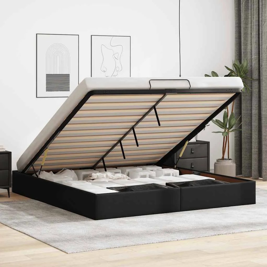 3310819 vidaXL Османска рамка за легло без матрак, 200x200 см, изкуствена кожа