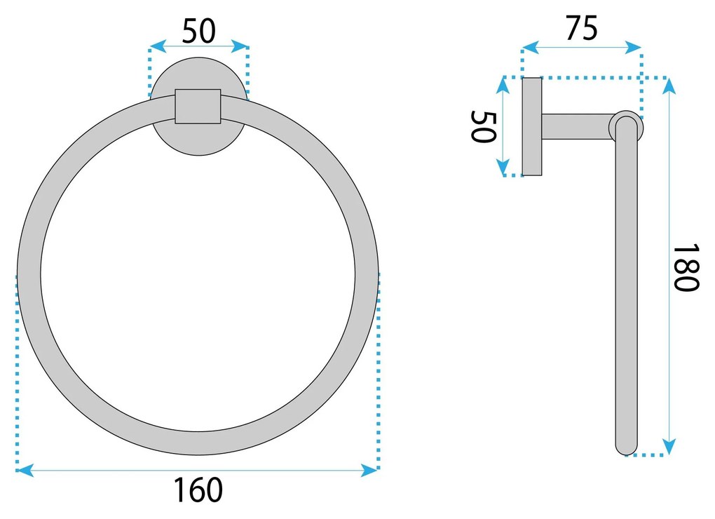 Закачалка за баня Ring 5710 Galo Brush Nickel