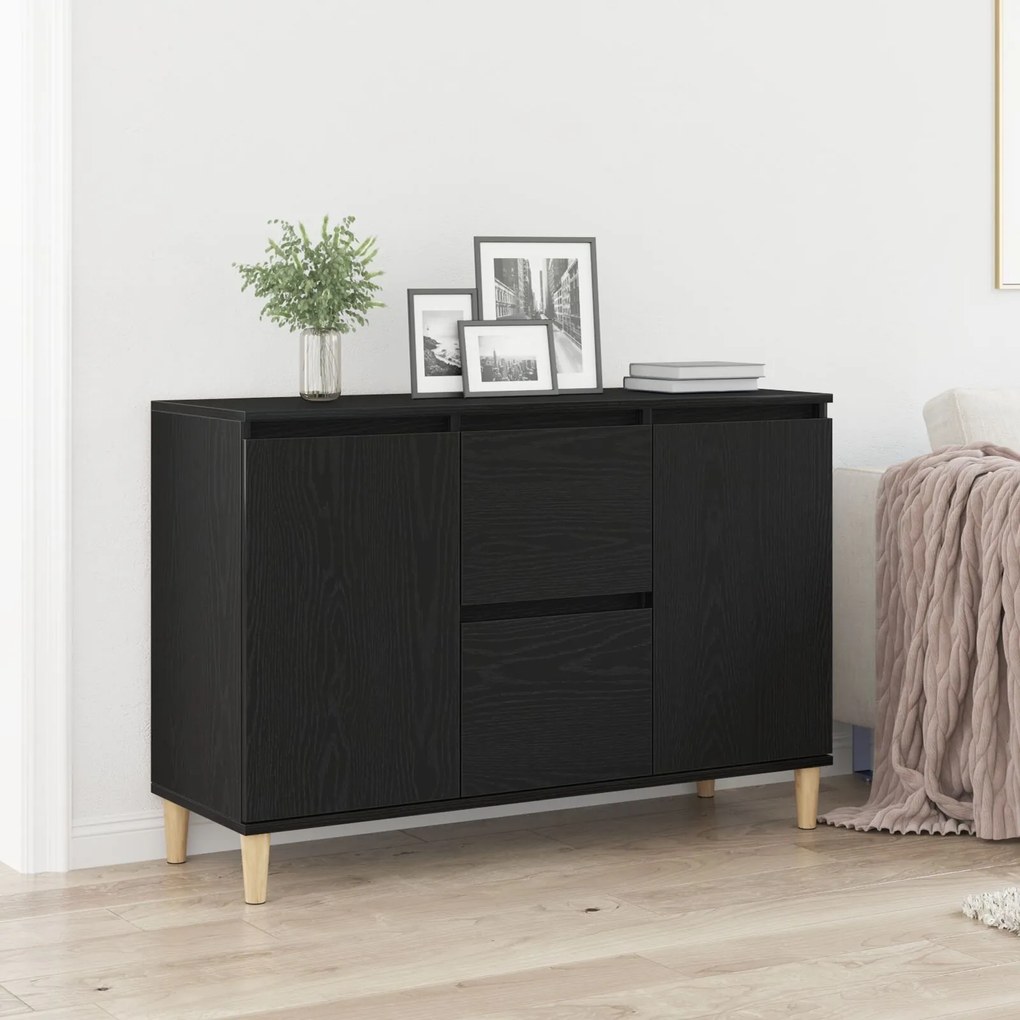 Sonata H Комод Черен Дъб 101x35x60 см Инженерна Дървесина