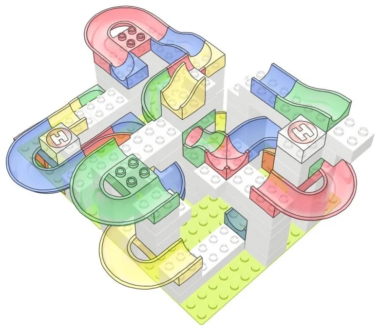 Комплект строителни блокчета за писта за снежни топки, 120 бр. - Hubelino