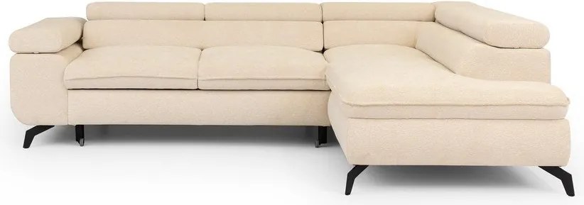 Кремав шенилов ъглов диван (десен ъгъл L форма) Marbeya – Ropez