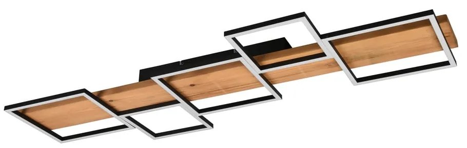 Черно и естествено LED затъмняващо се осветително тяло за таван 44x115 cm Harper – Trio