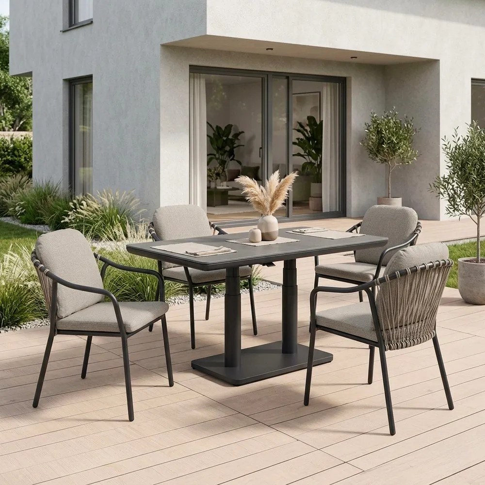 Светлокафяв метален градински стол Edvige – Bizzotto