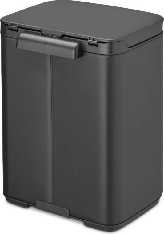Кош за боклук Brabantia Bo Small 1008866, 4 л, Плавно и безшумно отваряне, Противоплъзгаща основа, Минерално покритие, Тъмносив