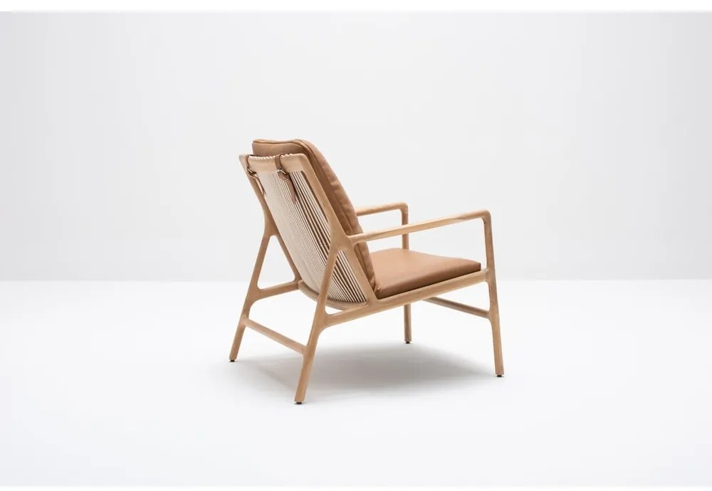 Кожен фотьойл в кафяво-натурален цвят Dedo - Gazzda