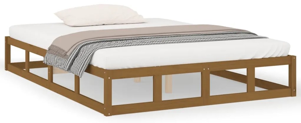 820819 vidaXL Рамка за легло, меденокафява, масивно дърво, 200x200 см