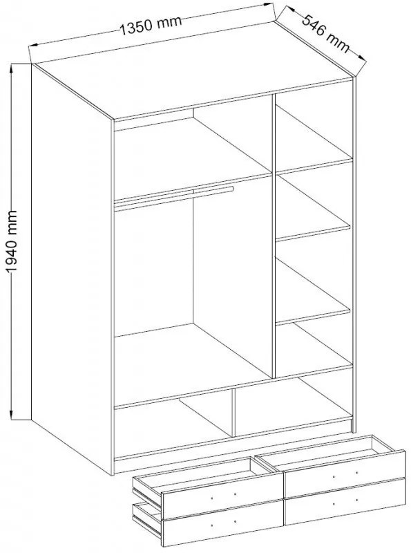 Гардероб 3-doors Stevia-Fusiko Skouro