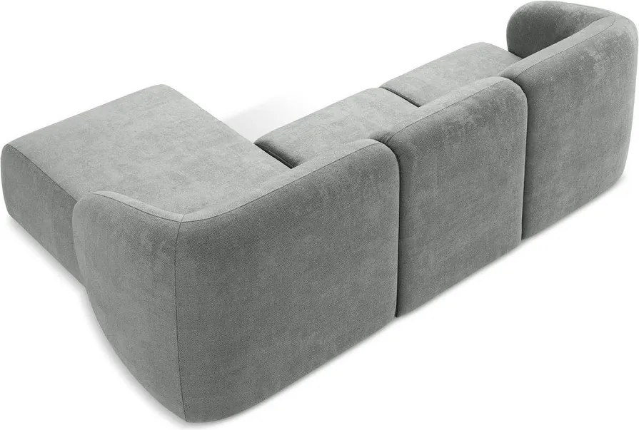 Сив шенилов ъглов диван (десен ъгъл) Lani – Makamii