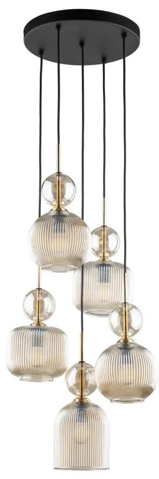 Полилей на кабел SOPHIA 5xE14/10W/230V черен/димно бежов