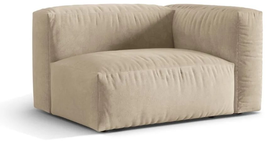 Бежов кадифен модул за диван (десен ъгъл) Martina – Micadoni