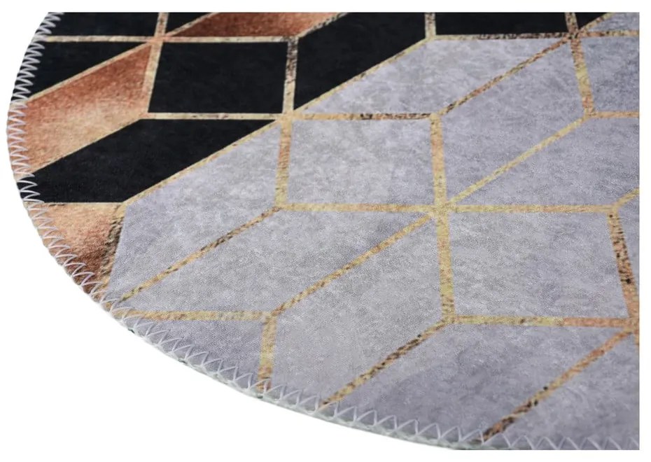 Черно-бял миещ се кръгъл килим ø 120 cm - Vitaus