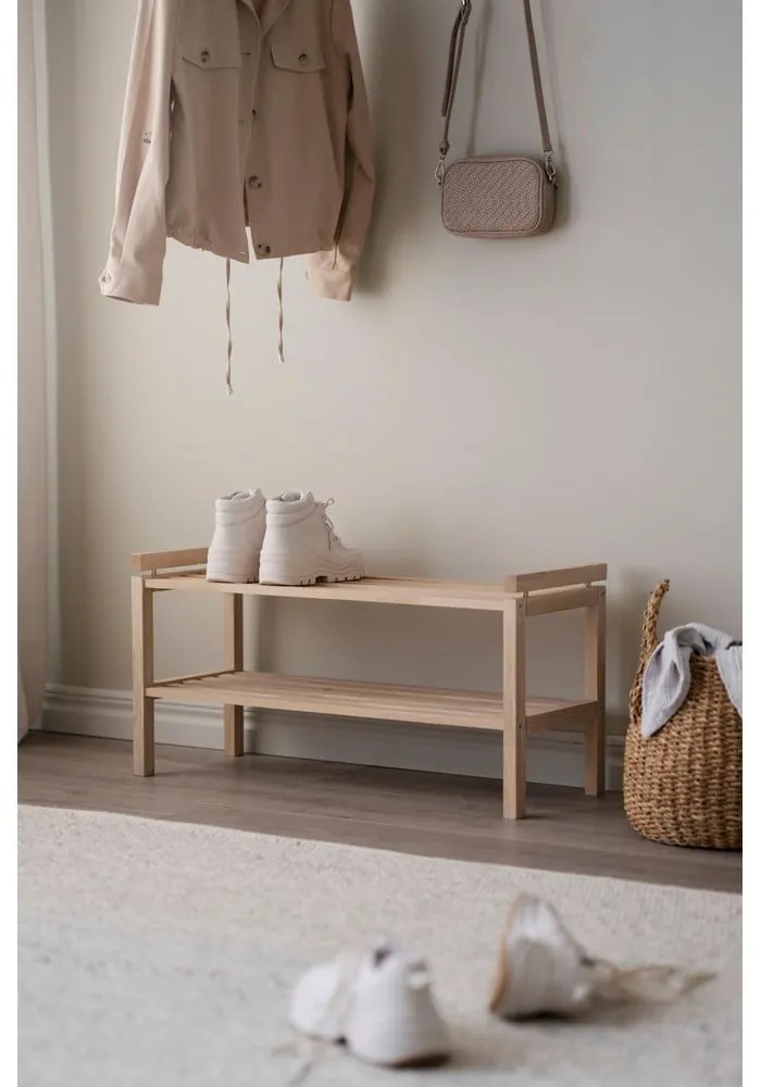 Стойка за обувки от масивен дъб естествена Confetti – Rowico