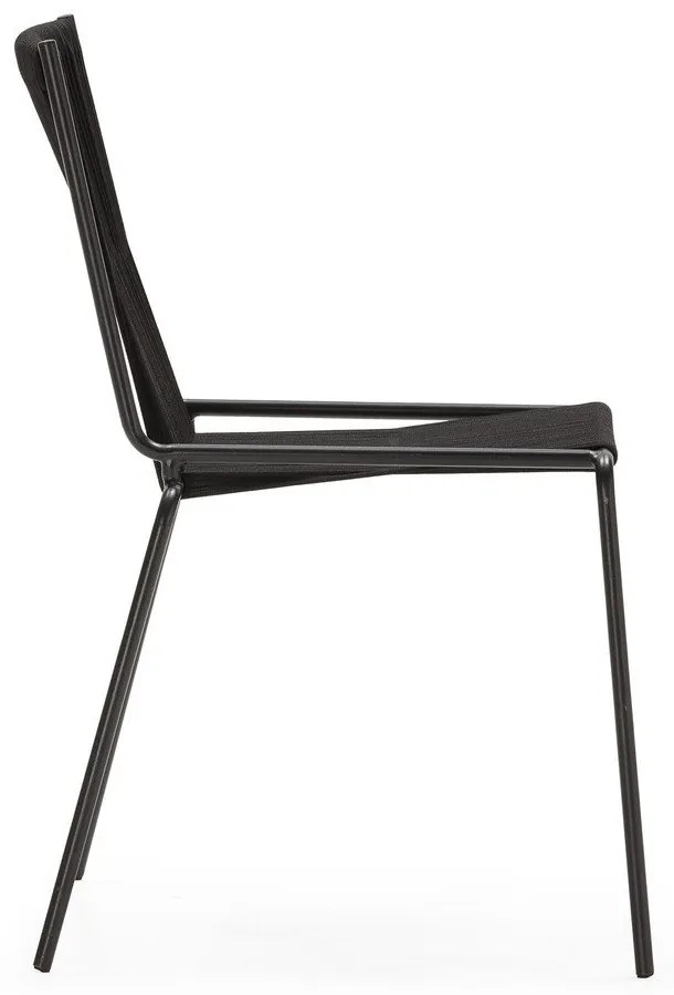 Черни метални трапезни столове в комплект за подреждане 2 бр. Emily – Marckeric