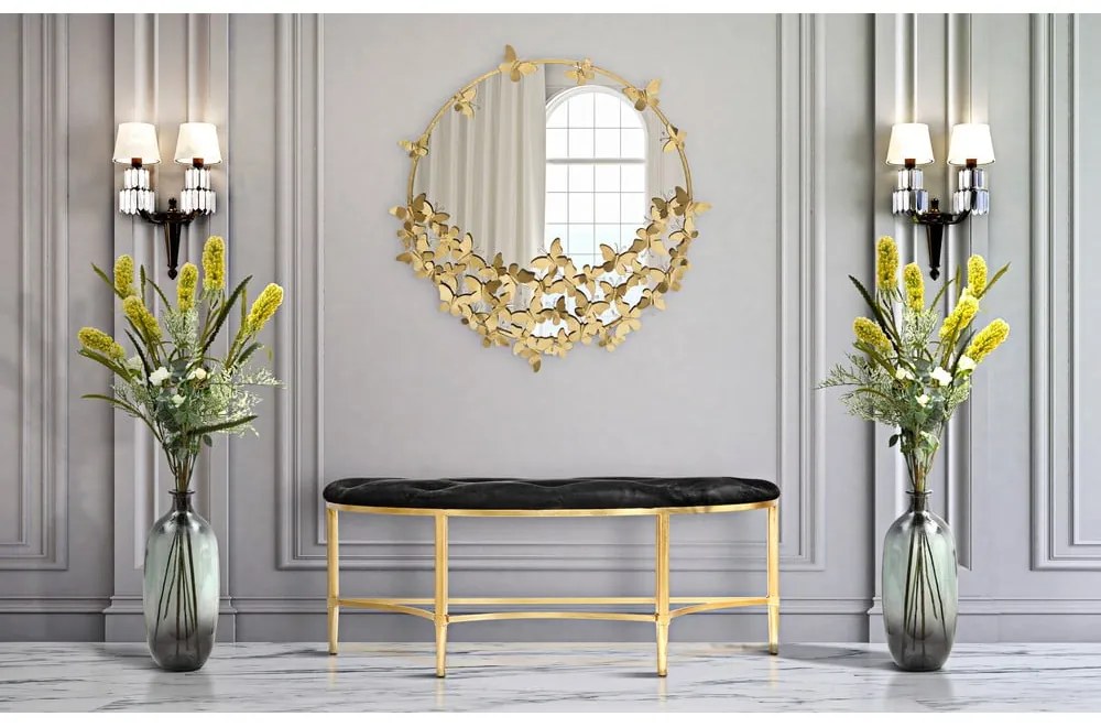 Огледало за стена в златисто Кръгло ново, ø 91 cm - Mauro Ferretti