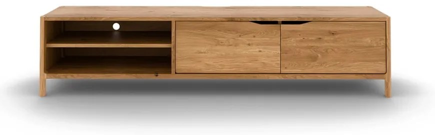 Маса за телевизор от масивен дъб в естествен цвят 200x48 cm Twig – The Beds