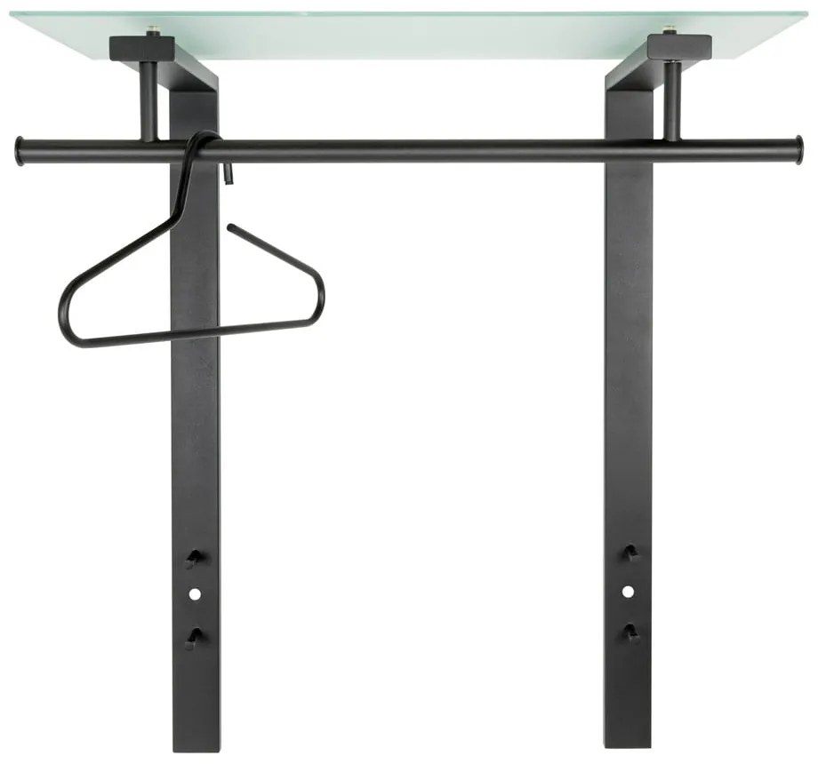 Черна метална стенна закачалка с рафт 80 cm Dutch – Spinder Design